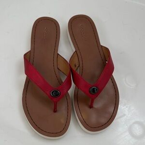 Coach Red Leather Women's Sandals